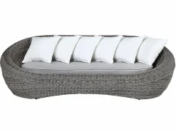 MYLIA Salones De Jardín|Muebles de salón para jardín de resina trenzada : sofá, 2 sillones y mesa de centro - WHITEHEAVEN