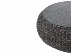 MYLIA Salones De Jardín|Muebles de salón para jardín de resina trenzada : sofá, 2 sillones y mesa de centro - WHITEHEAVEN
