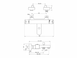 Essebagno Grifo|Munchen mezclador para bañera y ducha termostático cromado Huber