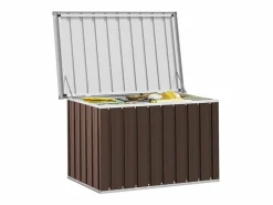 Garden Furniture Nancy Caja de almacenaje para jardín marrón 109x67x65 cm Marru00f3n New