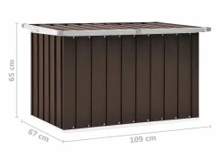 Garden Furniture Nancy Caja de almacenaje para jardín marrón 109x67x65 cm Marru00f3n New