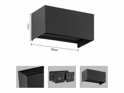 NETTLIFE 2 Aplicaciones LED para Muro Negras IP65, Luz Blanca Caliente Ajustable G9, para Salón, Jardín, Terraza Negro Sale