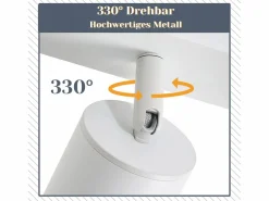 NETTLIFE 5 focos de techo LED s GU10 llama 330° giratorio lámpara de pared industrial moderna para sala de estar dormitorio sin bombilla Blanco New