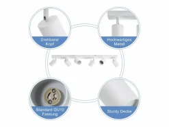 6 focos de techo LED GU10 s orientables 350° para salón dormitorio cocina sin bombilla^NETTLIFE Online