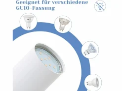 6 focos de techo LED GU10 s orientables 350° para salón dormitorio cocina sin bombilla^NETTLIFE Online