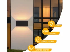4 Lámparas LED para Muro Exteriores Negras, Iluminación Ascendente/Descendente, IP65, Luz Blanca Caliente G9^NETTLIFE Hot