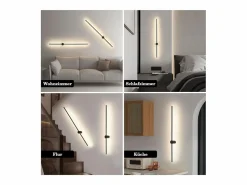 Aplique LED para Interiores - 100 CM 8 W Lámpara Giratoria Minimalista para Sala de Estar Lámpara de Noche Blanco cálido 3000 K^NETTLIFE Clearance