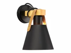 Aplique Retro Vintage E27 en Iluminación de Pared Interior Industrial en Madera Cuero Plástico (Sin Bombilla)^NETTLIFE Sale