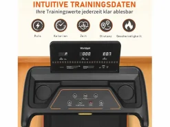 NETTLIFE Cinta de correr plegable de 14 km/h - Plataforma de escritorio - Pantalla LED y sensores de frecuencia cardíaca - Carga máxima 150 kg Negro Sale