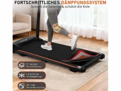 NETTLIFE Cinta de correr plegable de 14 km/h - Plataforma de escritorio - Pantalla LED y sensores de frecuencia cardíaca - Carga máxima 150 kg Negro Sale