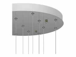 . Colgante para mesa de comedor de altura ajustable. Colgante de vidrio. -Lámpara colgante. Moderno para jaula de escalera. Lustrera de 15 llamas.^NETTLIFE