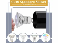 Foco de pared 1 llama negra - Lámpara de pared con interruptor metálico GU10 Lámpara de pasillo orientable 350° MAX. 40W^NETTLIFE New