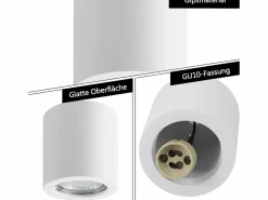 NETTLIFE Foco de techo redondo Gu10 de 40 W, montaje en superficie, moderno, de yeso Blanco Hot