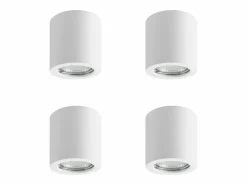 NETTLIFE Foco de techo redondo Gu10 de 40 W, montaje en superficie, moderno, de yeso Blanco Hot