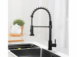 Grifo de cocina con ducha extraíble Mezclador de cocina Grifo giratorio Mezclador de fregadero de alta presión con 2 tipos de chorros,^NETTLIFE Outlet