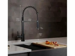 Grifo de cocina con ducha extraíble Mezclador de cocina Grifo giratorio Mezclador de fregadero de alta presión con 2 tipos de chorros,^NETTLIFE Outlet