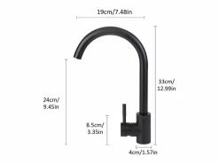 Grifo de cocina Grifo de alta presión Grifo de fregadero de cocina de acero inoxidable giratorio 360°^NETTLIFE Outlet