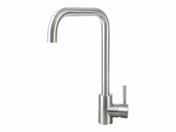 NETTLIFE Grifo de cocina mezclador de acero inoxidable con mango único, de alta presión, grifo de cocina giratorio 360 °, níquel. Plateado New