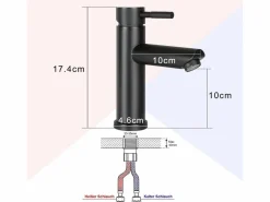 NETTLIFE Grifo|Grifo de fregadero Grifo de agua caliente / fría Grifo de alta presión de acero inoxidable