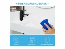 NETTLIFE Lavabo|Lavabo de baño Lavabo de encimera Cerámica - Lavabo cuadrado