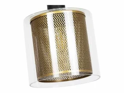 Lámpara colgante de metal dorado negro E14 Diam.171,5 cm vidrio industrial vintage 3 lámparas para salón, oficina, comedor^NETTLIFE Outlet
