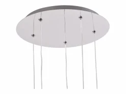 NETTLIFE Lámpara colgante moderna de cristal G9 para comedor, altura ajustable Plateado Sale