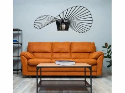 NETTLIFE Lámpara Suspendida|Lámpara Colgante Negra E27 Moderna Diam.60cm Diseño Sombrero Policarbonato Máx.40W para Salón Comedor Cocina, Sin Bombilla