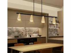 Lámpara colgante para mesa de comedor, colgante de oro: colgante moderno GU10, 4 llamas, metal negro industrial.^NETTLIFE Clearance