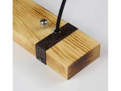 Lámpara colgante 4 bombillas E27 Diam.80cm retro con viga de madera Vintage para comedor cocina máx.25W^NETTLIFE
