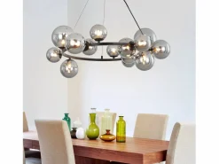 NETTLIFE Lámpara colgante para mesa de comedor - lámpara colgante para salón, lámpara colgante de 14 bombillas G9. Gris antracita Discount