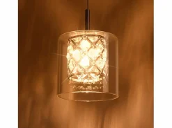 NETTLIFE Lámpara colgante moderna de cristal G9 para comedor, altura ajustable Plateado Best