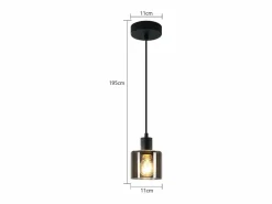 Lámpara Colgante de Hierro Diam.11cm E27 Max.40w Vintage 1 Bombilla Lámpara de Lámpara Colgante Industrial Retro para Sala de Estar^NETTLIFE Discount