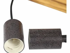 NETTLIFE Lámpara Suspendida|Lámpara colgante Comedor Mesa de comedor Madera vintage E27 Lámpara colgante 61 CM Industrial