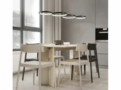Lámpara colgante LED en aluminio Diam.150 cm 54W Lámpara moderna Diseño 4 anillos Lámpara de mesa de regulable con suspensión^NETTLIFE
