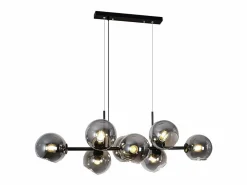 Lámpara Colgante de Vidrio Diam.105cm E27 8 Llamas Lámpara Colgante Sala de Estar Dormitorio Bola de Vidrio Ámbar Moderna para Hotel^NETTLIFE Outlet