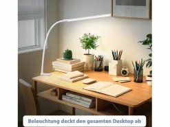NETTLIFE Lámpara de escritorio con abrazadera LED blanca diurna, 3 temperaturas de color, 5 niveles de brillo, USB flexible, 5 W Blanco Sale