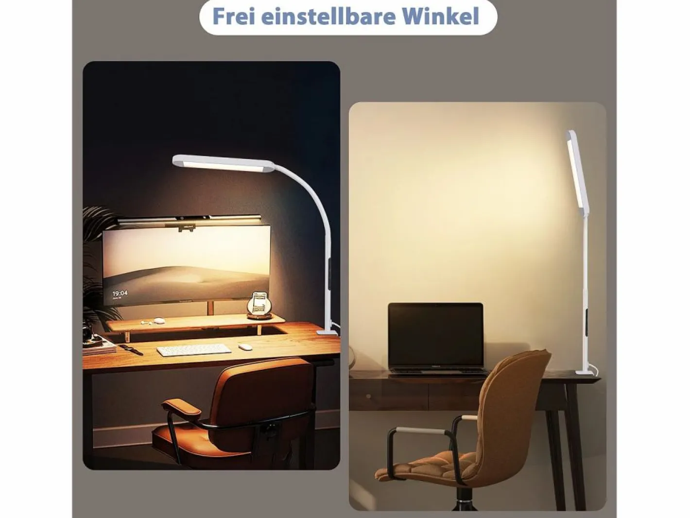 NETTLIFE Lámpara de escritorio LED regulable con enchufe , 5 niveles de brillo, 11 W, flexible, con función de temporizador de luz nocturna. Blanco Discount