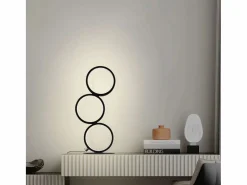 NETTLIFE Lámpara de mesa LED - Lámpara de mesita negra regulable por toque - Lámpara de escritorio en forma de anillo metálico con diseño moderno Negro Best