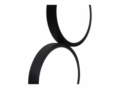 NETTLIFE Lámpara de mesa LED - Lámpara de mesita negra regulable por toque - Lámpara de escritorio en forma de anillo metálico con diseño moderno Negro Best