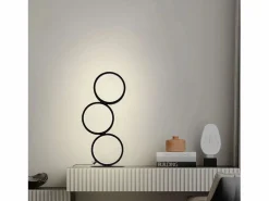 NETTLIFE Lámpara de mesa LED - Lámpara de mesita negra regulable por toque - Lámpara de escritorio en forma de anillo metálico con diseño moderno Negro Best