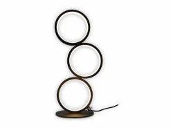 NETTLIFE Lámpara de mesa LED - Lámpara de mesita negra regulable por toque - Lámpara de escritorio en forma de anillo metálico con diseño moderno Negro Best