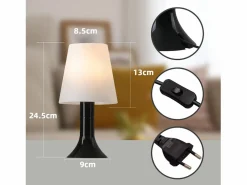NETTLIFE Lámpara De Mesa|Lámpara de mesa para salón, lámpara de noche con cable, juego de 2 lámparas pequeñas E14, lámparas de mesa modernas