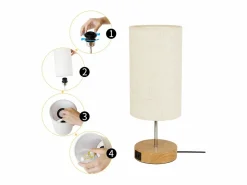 Lámpara de mesa táctil regulable E27, lámpara de noche sala, pantalla en tela moderna.^NETTLIFE Discount