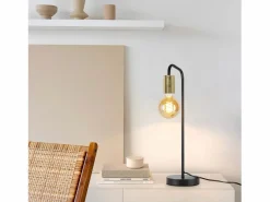 NETTLIFE Lámpara De Mesa|Lámpara de Mesa Vintage Lámpara de Noche para - Lámpara de Mesa Industrial E27 de Oro Luz Nocturna para niños en el Dormitorio