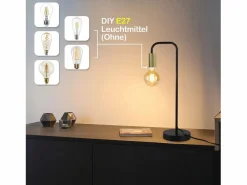 NETTLIFE Lámpara De Mesa|Lámpara de Mesa Vintage Lámpara de Noche para - Lámpara de Mesa Industrial E27 de Oro Luz Nocturna para niños en el Dormitorio