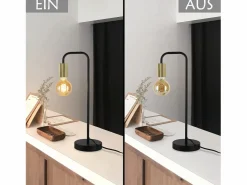 NETTLIFE Lámpara De Mesa|Lámpara de Mesa Vintage Lámpara de Noche para - Lámpara de Mesa Industrial E27 de Oro Luz Nocturna para niños en el Dormitorio