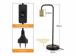NETTLIFE Lámpara De Mesa|Lámpara de Mesa Vintage Lámpara de Noche para - Lámpara de Mesa Industrial E27 de Oro Luz Nocturna para niños en el Dormitorio
