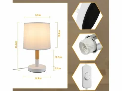 Lámpara de Noche Juego de 2 Lámparas de Mesa Sala de Estar - Lámpara de Noche con Casquillo E27 de Madera Dormitorio^NETTLIFE Online