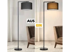 Lámpara de pie de salón negra: tela de diseño moderno Casquillo E27 máx. 40W con interruptor de pie Lámpara de cama de 166 cm sin bombilla.^NETTLIFE Best