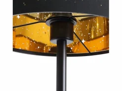 NETTLIFE Lámpara De Pie|Lámpara de pie moderna para sala de estar - de tela con casquillo E27 Máx. Diseño Estrella Dorada Negra 40W Pantalla 144cm